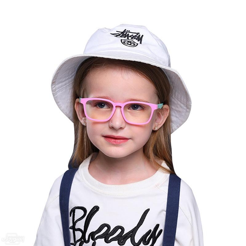 نظارات للاطفال للقراءة مضادة للضوء الازرق بتصميمات جذابة ذات جودة عالية ذات لون وردي 