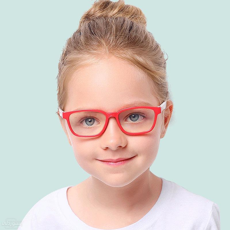نظارات للاطفال للقراءة مضادة للضوء الازرق بتصميمات جذابة ذات جودة عالية ذات لون احمر 