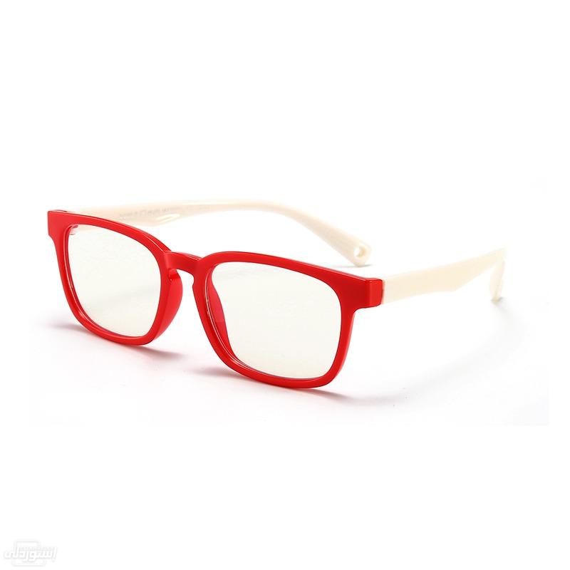 نظارات للاطفال للقراءة مضادة للضوء الازرق بتصميمات جذابة ذات جودة عالية احمر بالابيض 