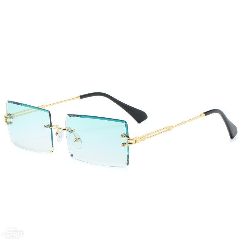 نظارات شمسية بدون اطار ذات تصميمات جذابة بجودة عالية ذات لون اخضر 