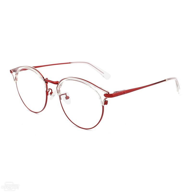 نظارات بيضاوية الشكل ذات تصميمات جذابة بجودة عاليةمن المعدن ذات لون احمر