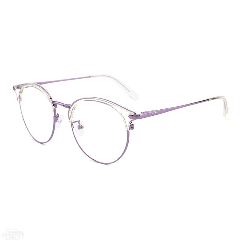 نظارات بيضاوية الشكل ذات تصميمات جذابة بجودة عاليةمن المعدن ذات لون بنفسجي 