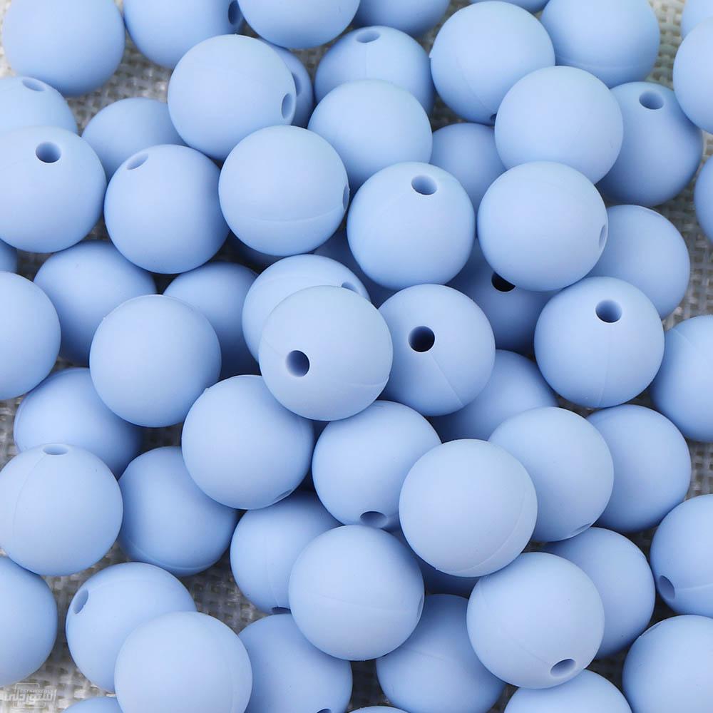 كرة سيليكون للاطفال غذائي ذات جودة عالية بصميمات مختلفة ذات لون ازرق فاتح 