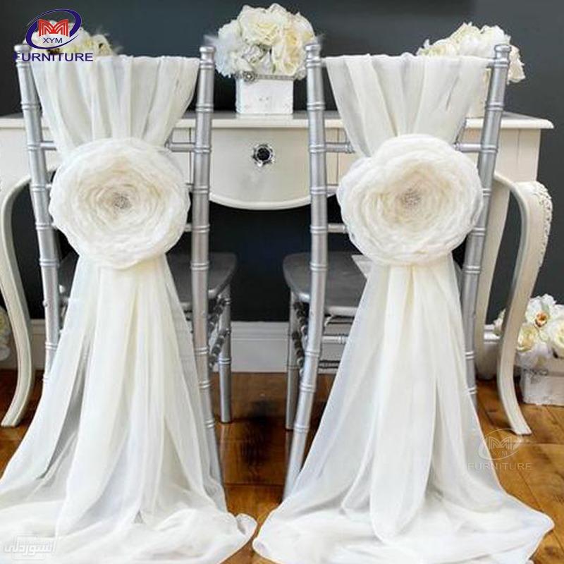 وشاح أثاث كراسى الزفاف بأشكال مختلفة ذات جودة عالية ذات لون ابيض 