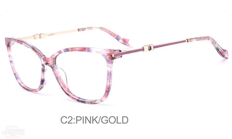نظارات ذات تصميمات جذابة مع ذراع معدن بشكل أنيق ذات لون وردي بالذهبي 