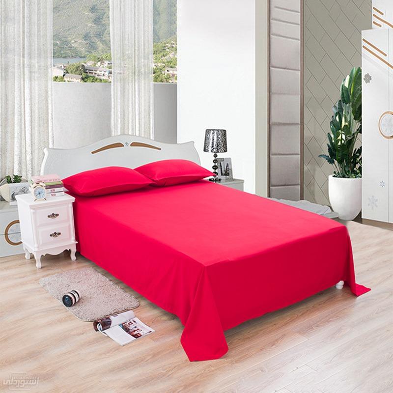 طقم سرير صيفي مكون من 3 قطع خامة ممتازة عصري مصنوع من القطن 100 بالمئة احمر اللون جذاب 