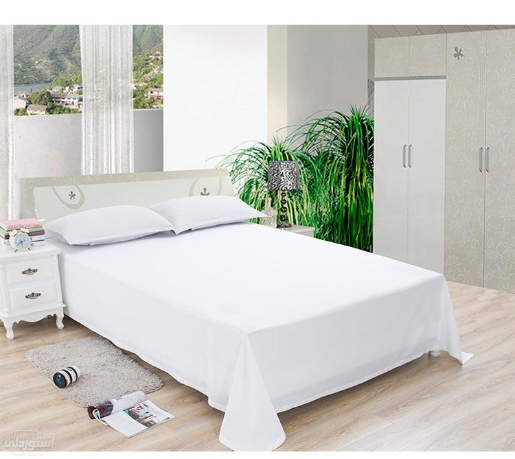 طقم سرير صيفي مكون من 3 قطع خامة ممتازة عصري مصنوع من القطن 100 بالمئة ابيض اللون 