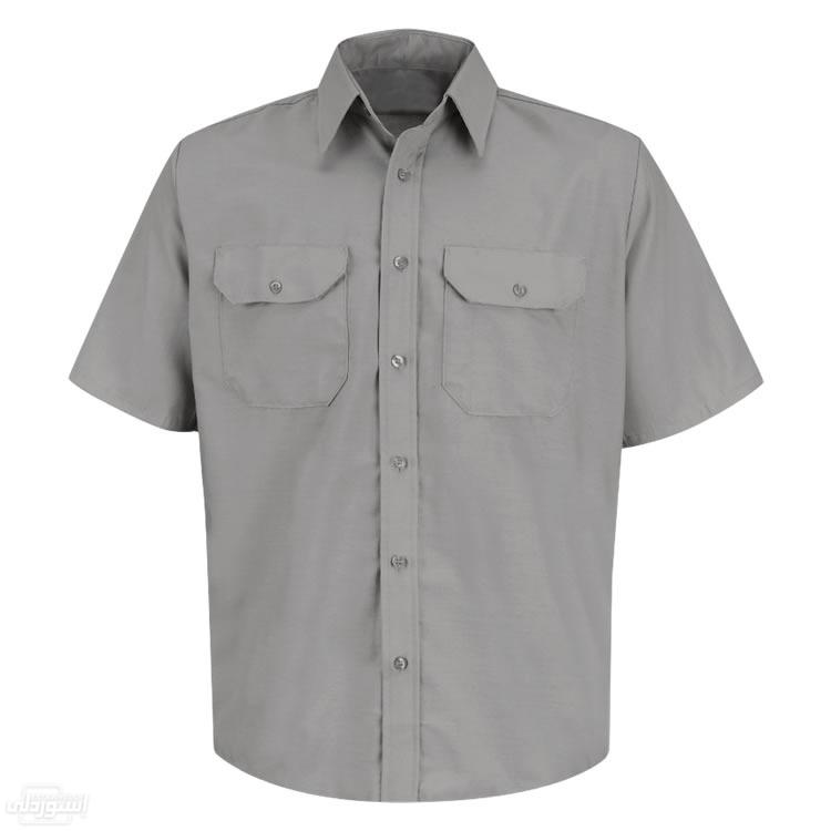 قميص خاص بعمال الميكانيا ذو جودة عالية وأنيق من القطن والبوليستر ذو لون رمادي فاتح 