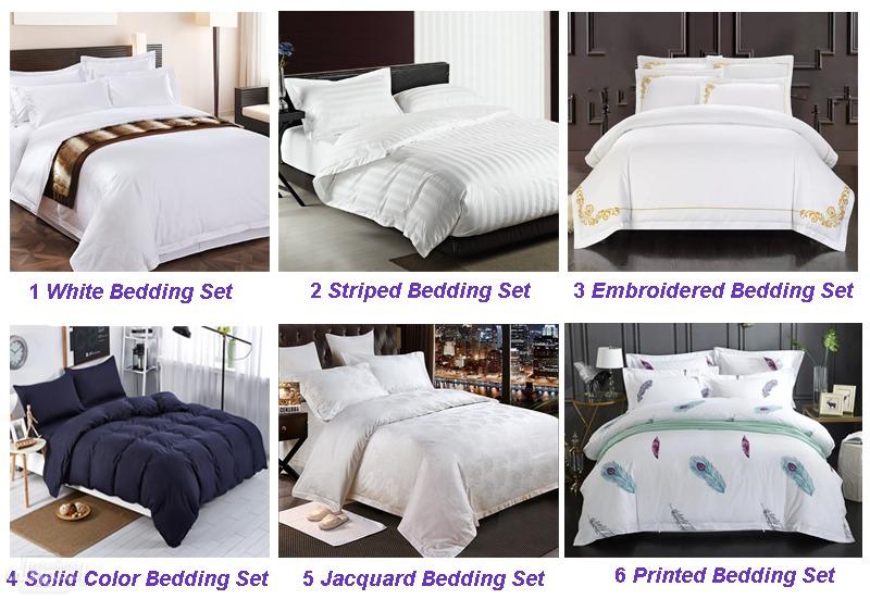 طقم سرير كامل باشكال والوان متعددة خامة ممتازة جودة عالية من القطن للفنادق والمنازل 