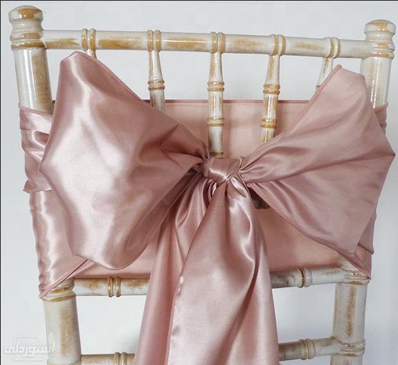 وشاح من الساتان للزفاف باللون الذهبي الوردي لحفل الزفاف ذات تصميمات خاصة  نوعية رفيعة 