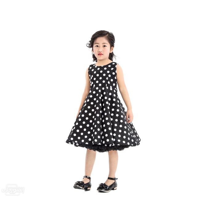 ملابس صيفية للأطفال بدون أكمام ذات تصميم رائع وجذاب ومبطن من الداخل يحتوى على دوائر بلون وردي