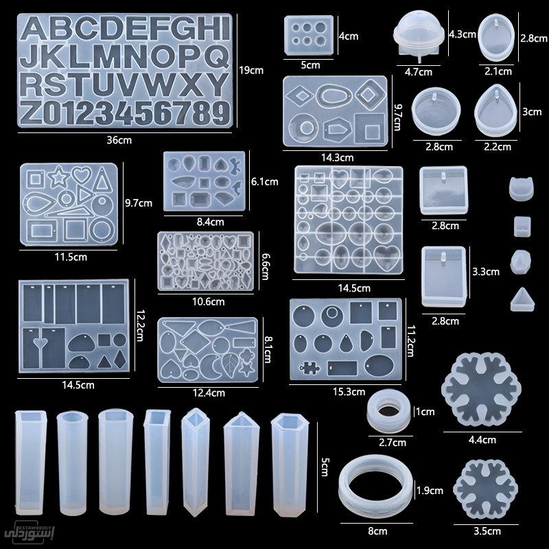 طقم قوالب سيليكون راتينج إيبوكسي شفاف ثلاثي الأبعاد فريد لصنع المجوهرات