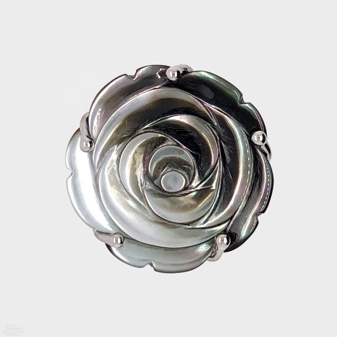 خاتم فضة مطلى بالروديوم على شكل وردة ذات تصميمات رأئعة يجعلك أكثر جمالا نوعية رفيعة 